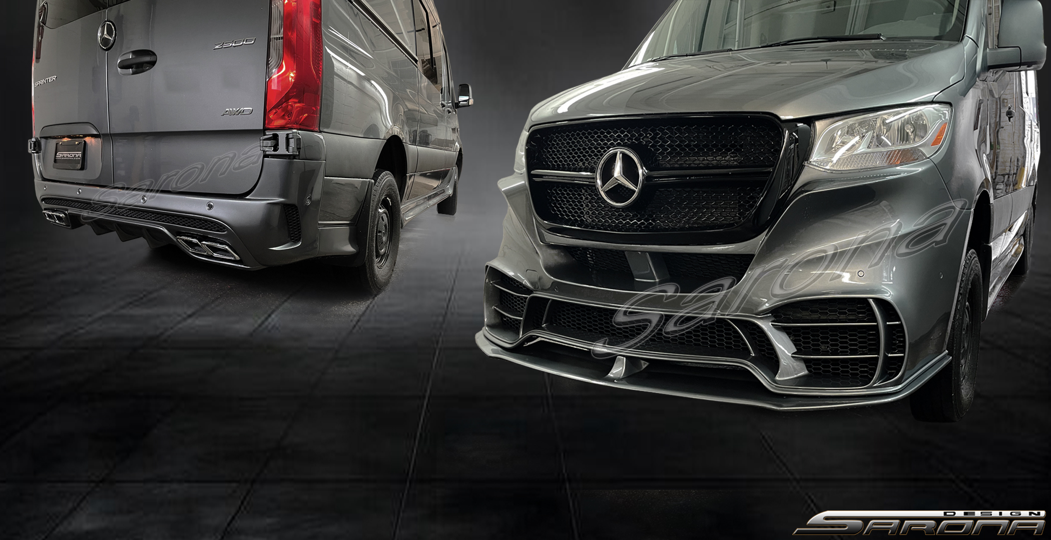 Custom Mercedes Sprinter  Short Wheel Base Body Kit (2019 - 2025) - $3980.00 (Part #MB-177-KT)